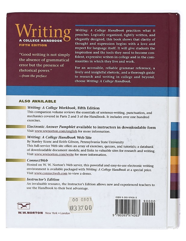 Writing: A College Handbook - Atwill, Janet; Heffernan, James A. W.; Lincoln, John E. - Tietokirjat ja oppaat - 10105405746 - 1