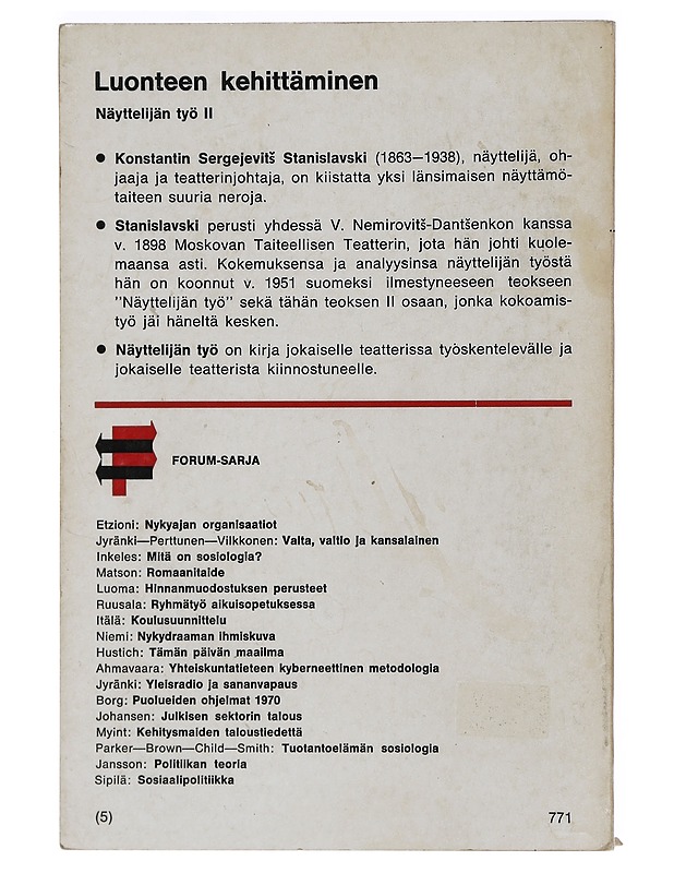 Luonteen Kehittäminen - Konstantin Stanislavski - Tietokirjat - 10105405757 - 1