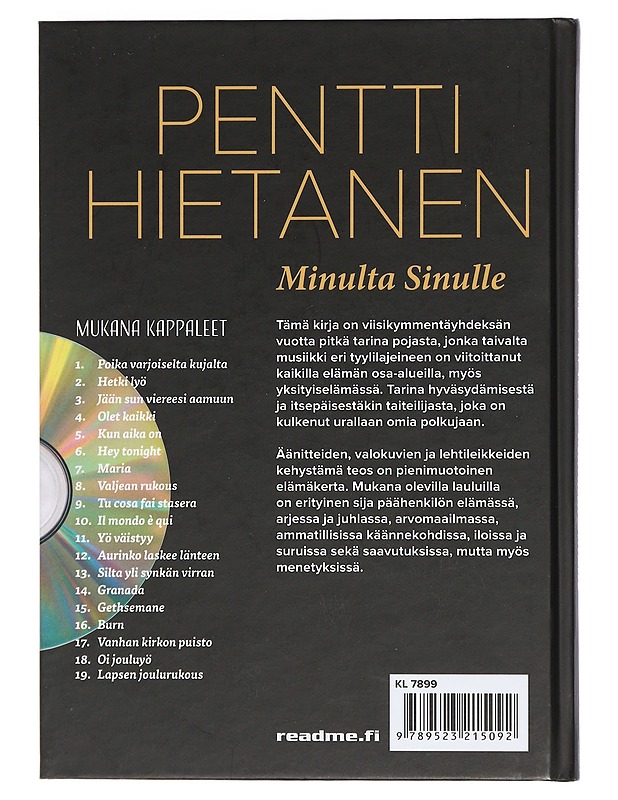 Pentti Hietanen : minulta sinulle - Hietanen, Heini - Musiikki- ja elokuvakirjat - 10105405799 - 1