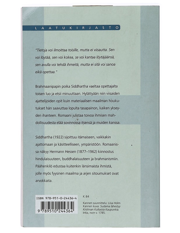 Siddhartha - Hesse, Hermann - Romaanit ja novellit - 10105406156 - 1