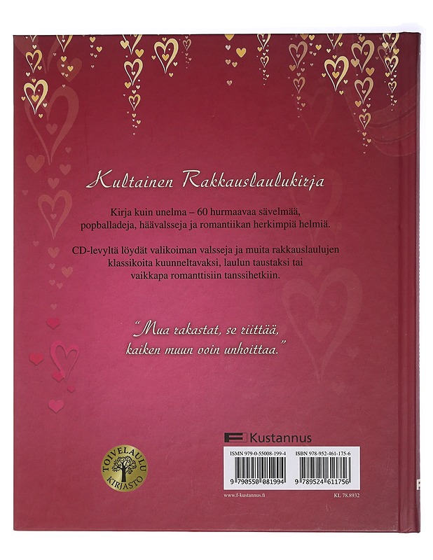 Kultainen rakkauslaulukirja - Leskelä, Ari - Musiikki- ja elokuvakirjat - 10105406164 - 1
