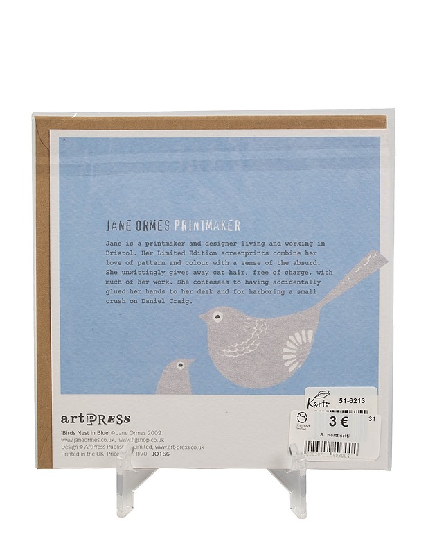 ARTPRESS ´Birds Nest in Blue´ taitekortti ja kuori - Askartelu - 10105406292 - 1