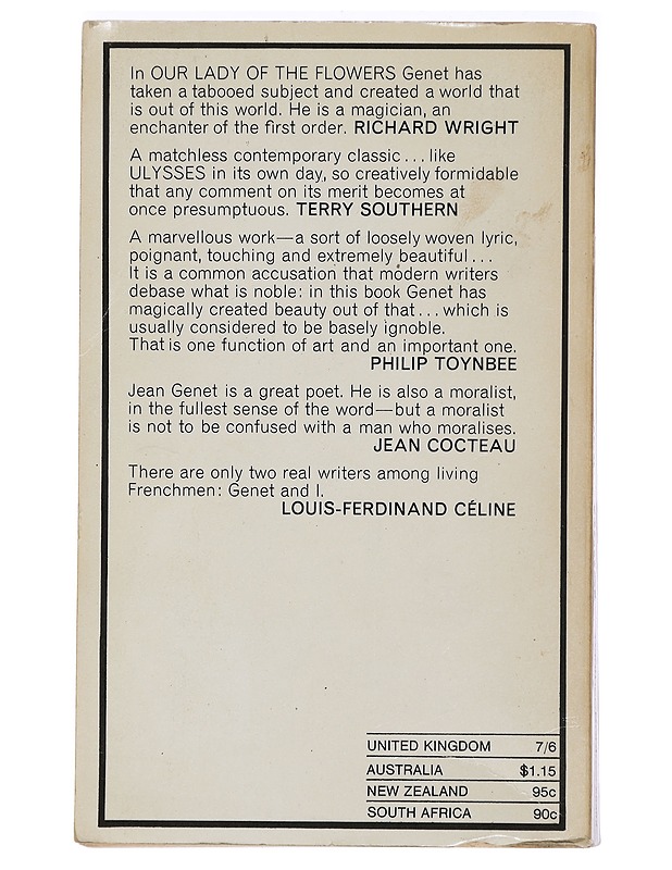 Our Lady of the Flowers - Genet, Jean - Romaanit ja novellit - 10105406568 - 1