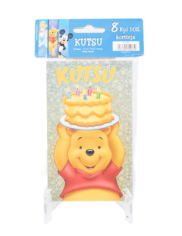 DISNEY Nalle Puh kutsukortti, 8 kpl - Askartelu - 10105406617 - 0