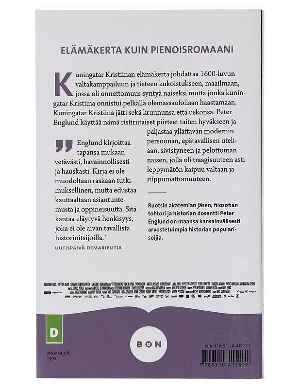 Kuningatar Kristiina : tyttökuningas - Englund, Peter  - Elämäkerrat ja muistelmat - 10105406684 - 1