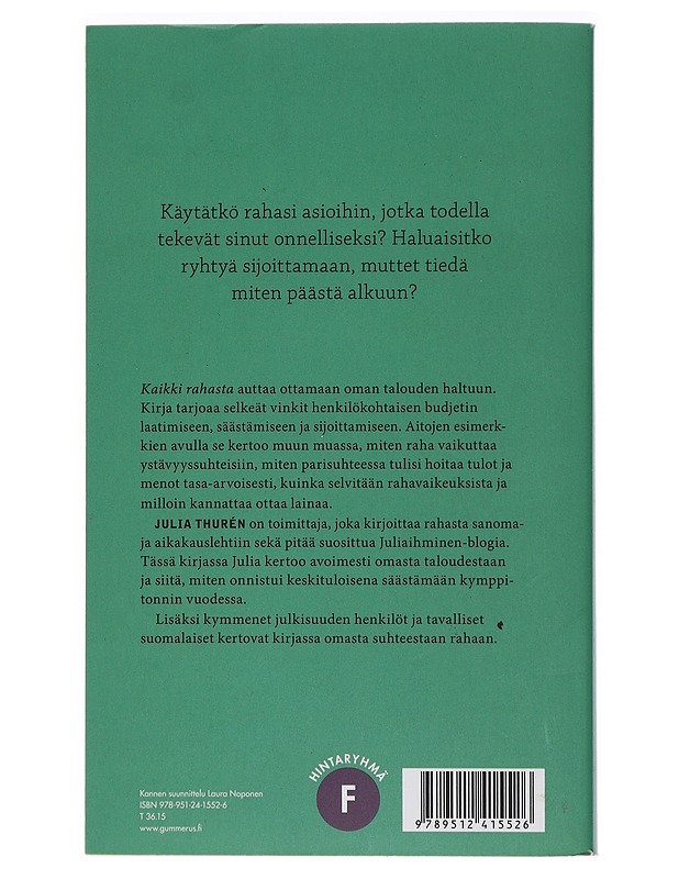 Kaikki rahasta - Julia Thurén - Tietokirjat ja oppaat - 10105406702 - 1