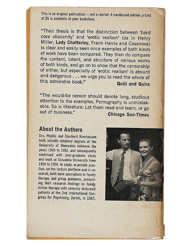 Pornography and the Law - Krohausen, Eberhard; Kronhausen, Phyllis - Tietokirjat ja oppaat - 10105406733 - 1