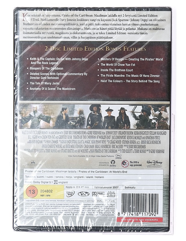 Pirates Of The Carribean: Maailman laidalla - DVD - DVD-elokuvat - 10105407076 - 1