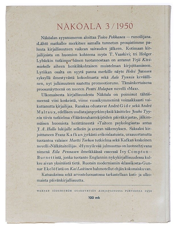 Näköala 3/1950 - Tietokirjat ja oppaat - 10105407084 - 1