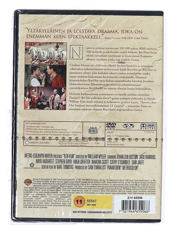 Ben-Hur - DVD - DVD-elokuvat - 10105407151 - 1