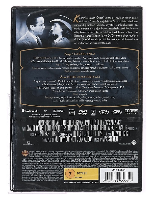 Casablanca - DVD - DVD-elokuvat - 10105407172 - 1