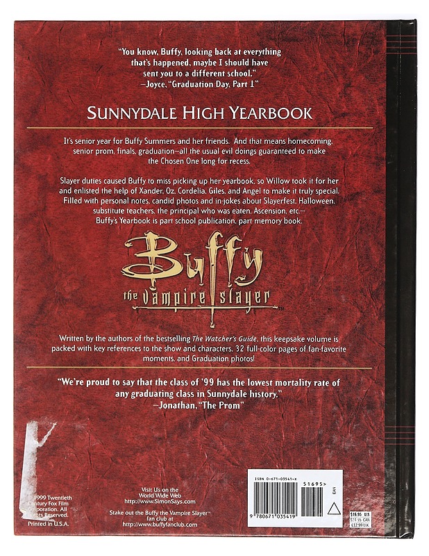 Buffy the Vampire Slayer : Sunnydale High Yearbook - Christopher Golden and Nancy Holder - Nuorten kirjat - 10105407176 - 1