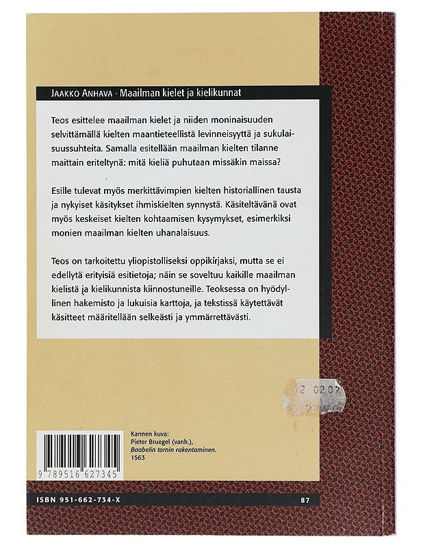 Maailman kielet ja kielikunnat - Jaakko Anhava - Historiakirjat - 10105407224 - 1