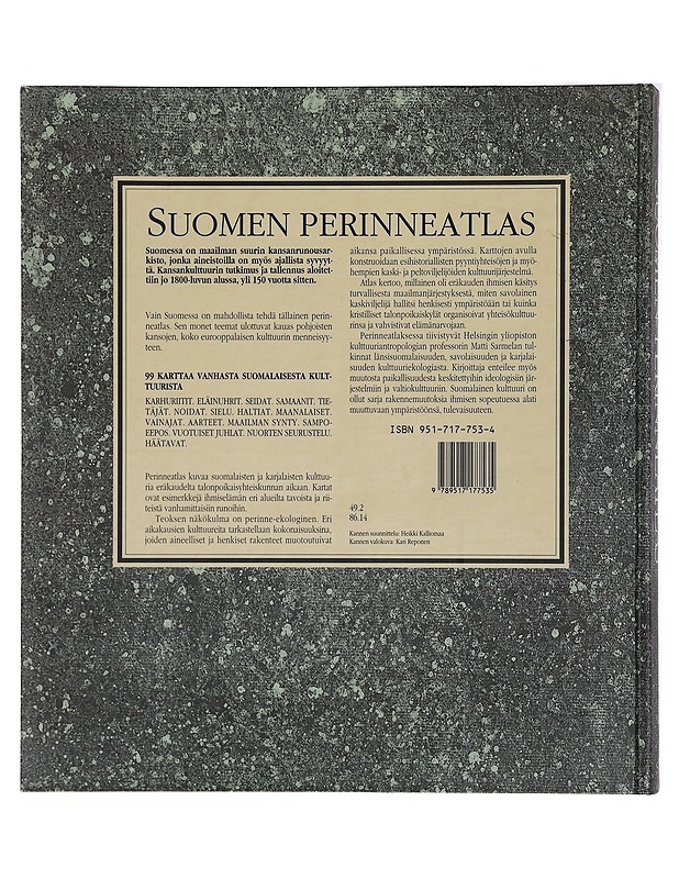 Suomen kansankulttuurin kartasto = Atlas of Finnish ethnic culture. 2, Suomen perinneatlas = Folklore - Matti Sarmela - Historiakirjat - 10105407227 - 1