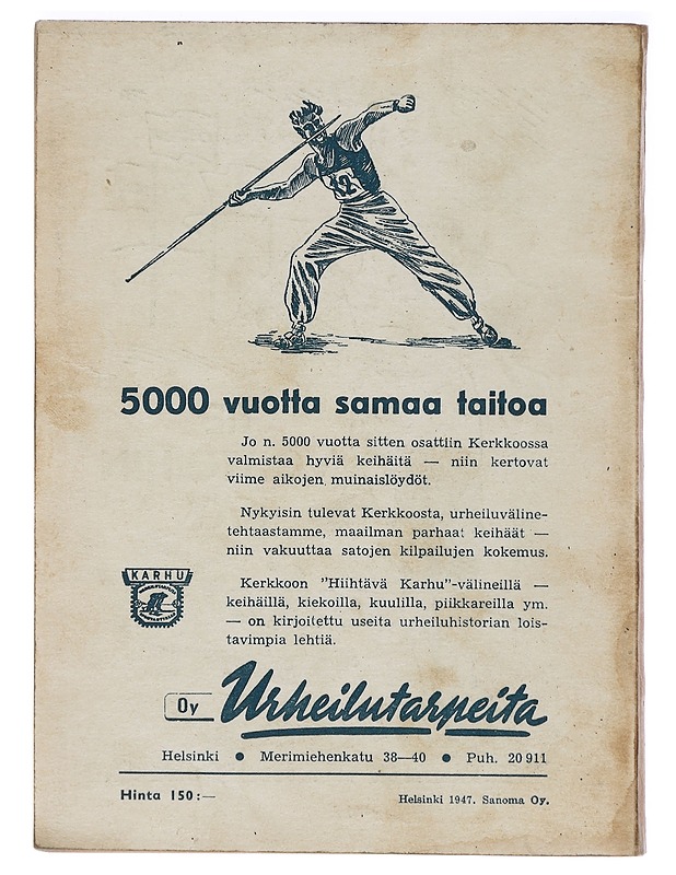 Yleisurheilu 1946 - 1947 - Kolkka, Sulo ja Kukkonen, Reino - Historiakirjat - 10105407268 - 1