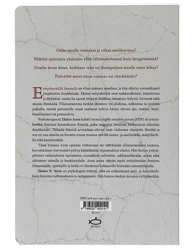 Erityisherkkä ihminen - Aron, Elaine N. - Tietokirjat ja oppaat - 10105407316 - 1