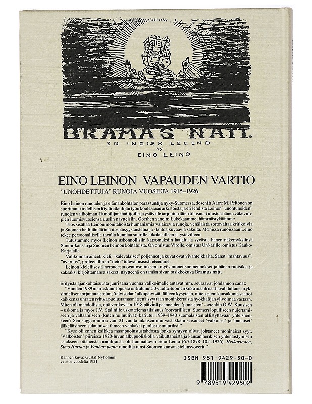 Vapauden vartio : valikoima vuosilta 1915-1926 - Leino, Eino - Elämäkerrat ja muistelmat - 10105407344 - 1