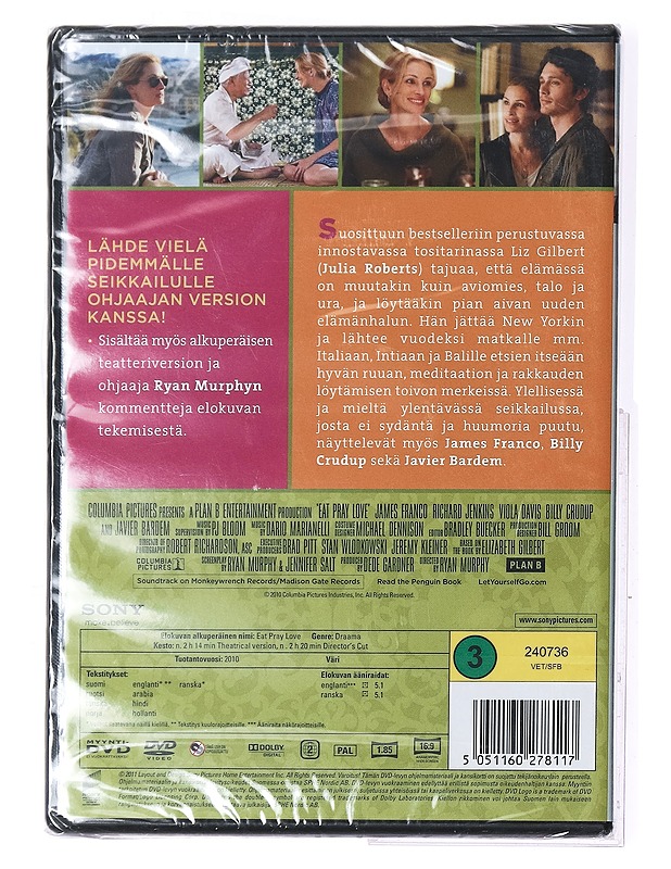 Eat Pray Love - Omaa Tietä Etsimässä - DVD - DVD-elokuvat - 10105407356 - 1