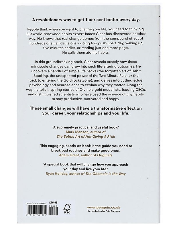 Atomic habits : an easy and proven way to build good habits and break bad ones : tiny changes, remarkable results - James Clear - Tietokirjat ja oppaat - 10105407508 - 1