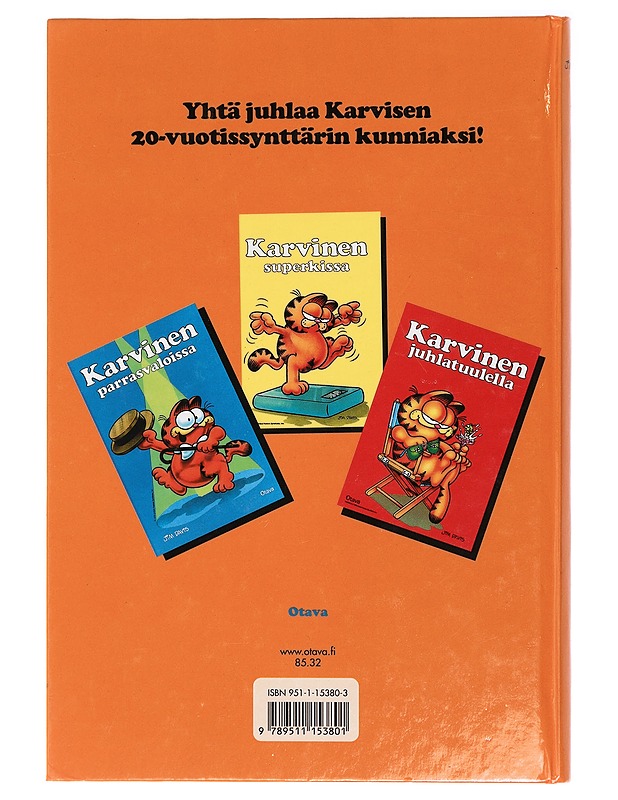 Juhla-Karvinen : 20-vuotias Karvinen yhtä juhlaa! - Davis, Jim - Sarjakuvat - 10105407748 - 1