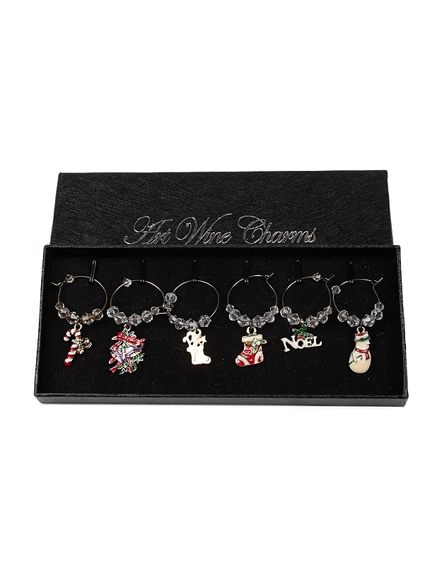 Jouluaiheiset viinilasin merkit 6 kpl - Joulutuotteet - 10105407773 - 0