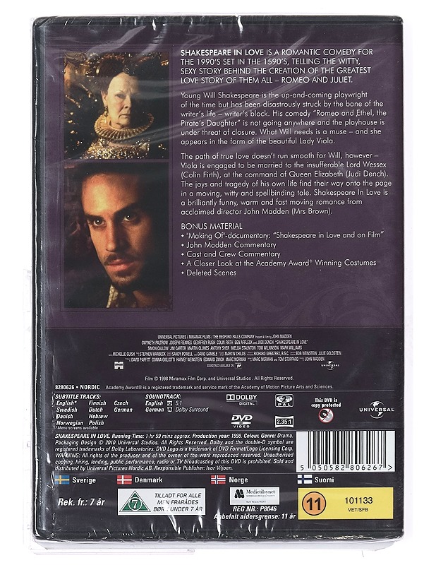 Shakespeare In Love - DVD - DVD-elokuvat - 10105407860 - 1