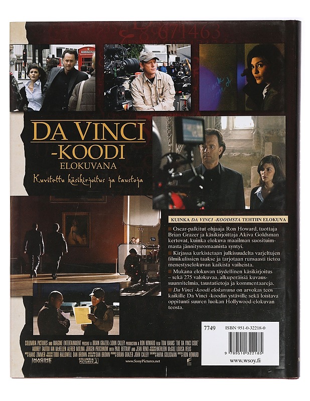 Da Vinci -koodi elokuvana : kuvitettu käsikirjoitus ja taustoja - Goldsman, Akiva - Musiikki- ja elokuvakirjat - 10105407867 - 1