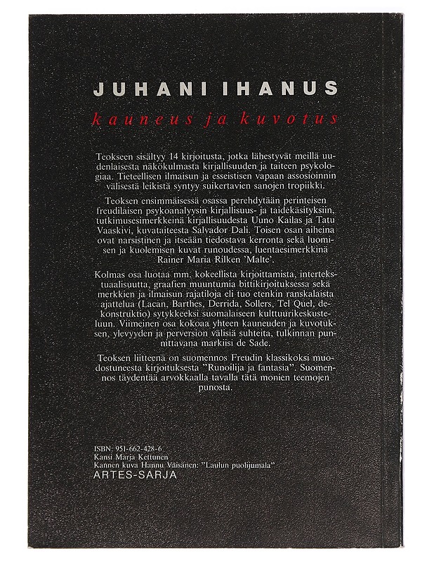 Kauneus ja kuvotus - Juhani Ihanus - Taide- ja kulttuurikirjat - 10105407982 - 1