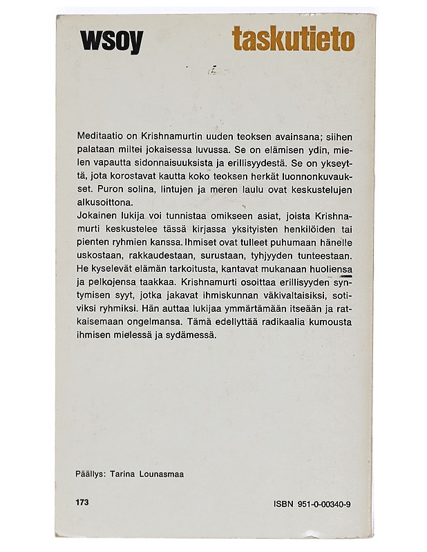 Erillisyyden päättyminen - Krishnamurti, Jiddu - Tietokirjat ja oppaat - 10105408022 - 1