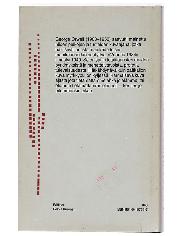 Vuonna 1984 : romaani - Orwell, George - Romaanit ja novellit - 10105408033 - 1