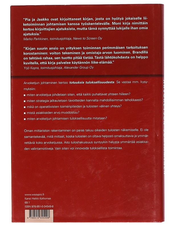 Arvoketjun johtaminen : totuuksia tuloksellisuudesta - Ahonen, Jaakko - Tietokirjat ja oppaat - 10105408055 - 1