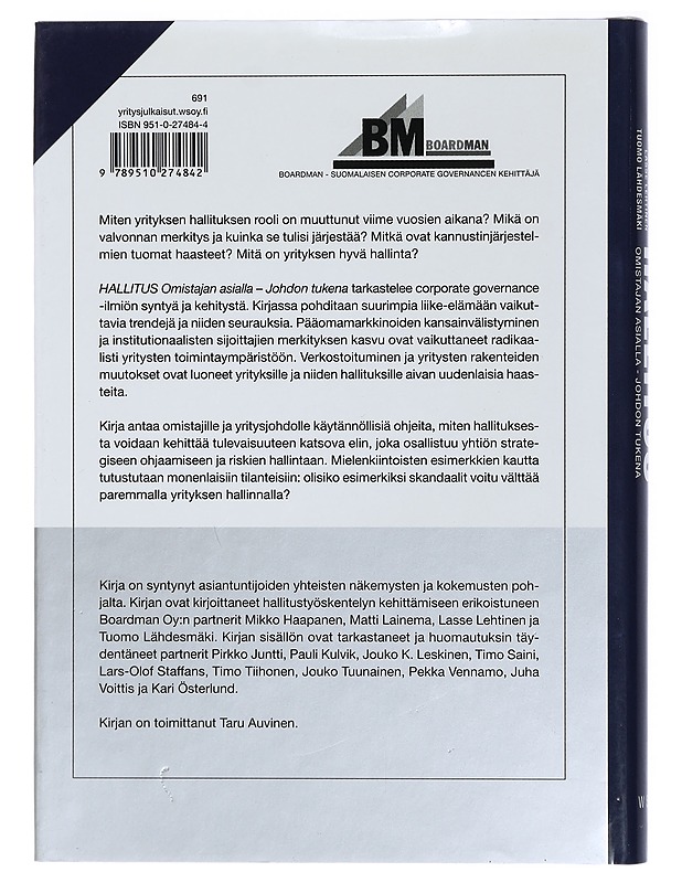 Hallitus : omistajan asialla, johdon tukena - Lainema, Matti - Tietokirjat ja oppaat - 10105408111 - 1