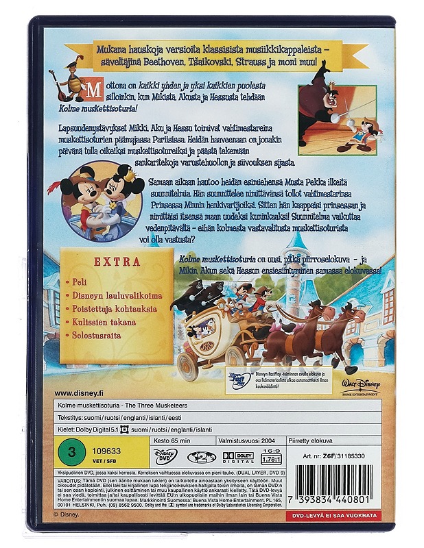 Mikki Aku Hessu: Kolme Muskettisoturia - DVD - DVD-elokuvat - 10105408250 - 1