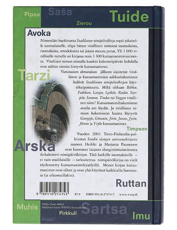 Stadilaisen nimipäiväkirja : Uuno, uuno - mut mikä sun nimes on - Paunonen, Heikki - Runot ja näytelmät - 10105408317 - 1