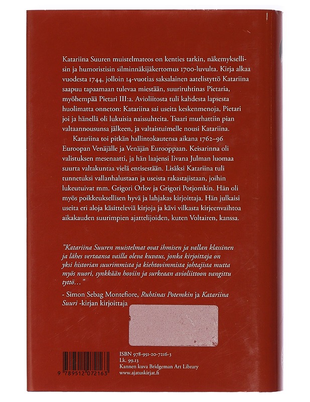 Katariina Suuren muistelmat - Katariina II, Venäjän keisarinna - Elämäkerrat ja muistelmat - 10105408374 - 1