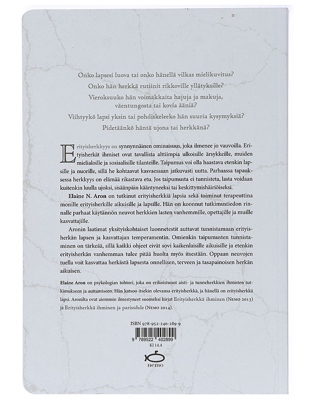 Erityisherkkä lapsi - Aron, Elaine N. - Tietokirjat ja oppaat - 10105408428 - 1