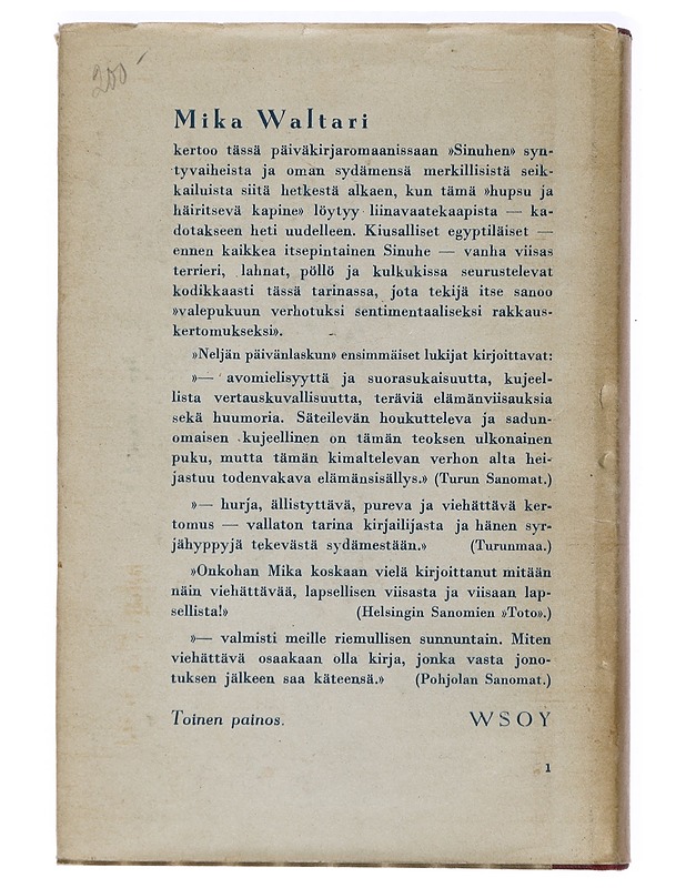 Neljä päivänlaskua - Mika Waltari - Romaanit ja novellit - 10105408439 - 1