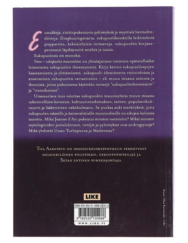 Trans : sukupuolen muunnelmia - Tiia Aarnipuu - Tietokirjat ja oppaat - 10105408581 - 1