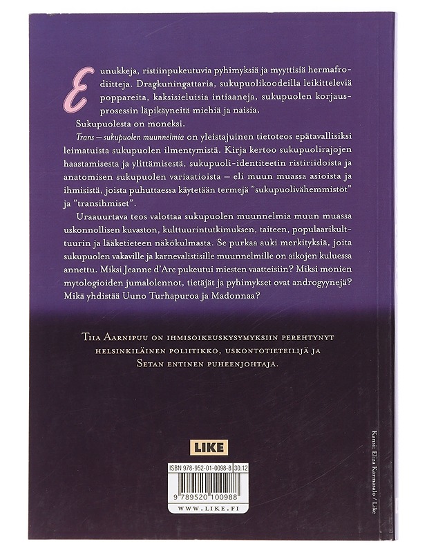 Trans : sukupuolen muunnelmia - Tiia Aarnipuu - Tietokirjat ja oppaat - 10105408586 - 1