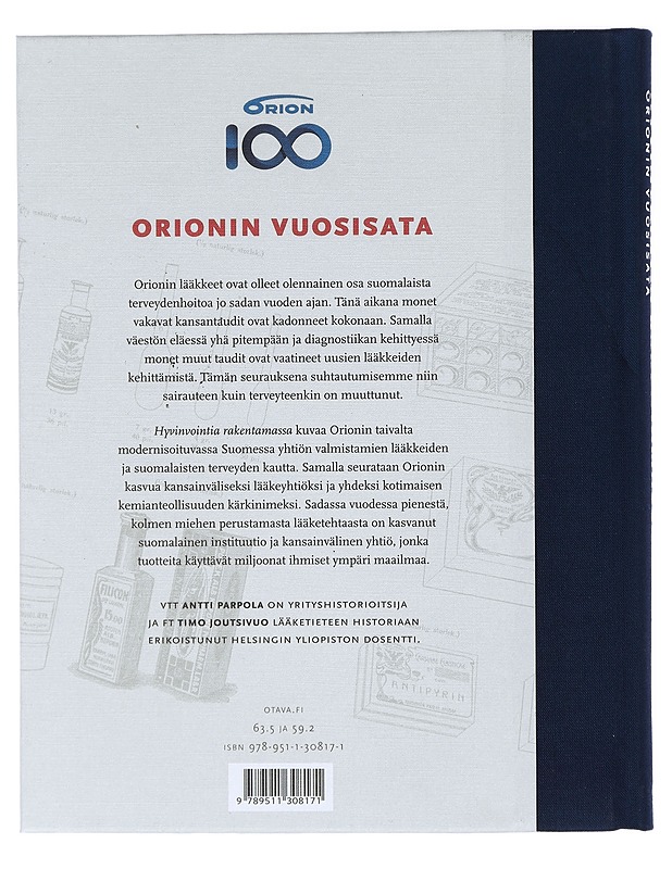 Hyvinvointia rakentamassa : Orionin vuosisata - Parpola, Antti - Tietokirjat ja oppaat - 10105408655 - 1