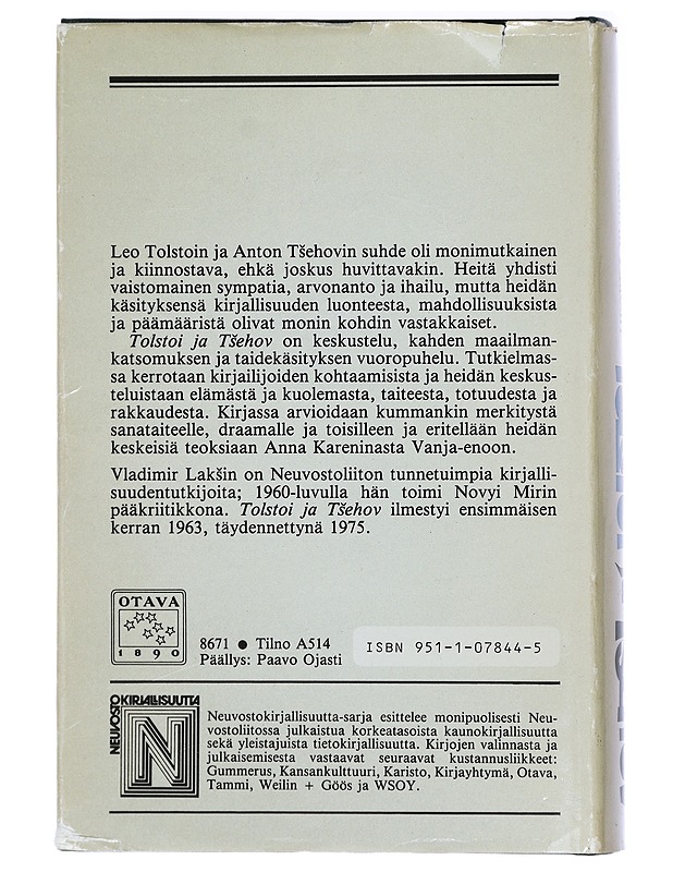 Tolstoi ja Tsehov - Laksin, Vladimir - Elämäkerrat ja muistelmat - 10105408858 - 1