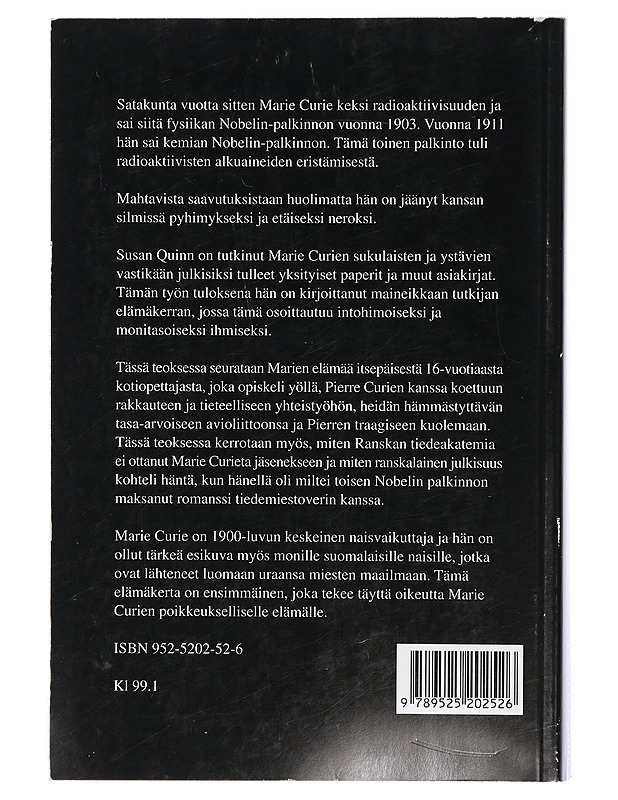 Marie Curie : elämä - Quinn, Susan - Elämäkerrat ja muistelmat - 10105408879 - 1