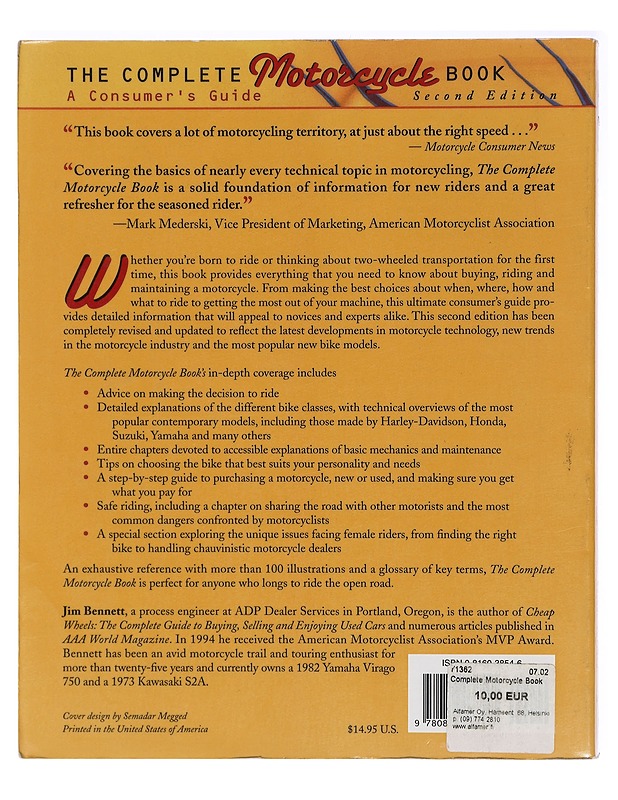 The Complete Motorcycle Book - Bennett, Jim - Tietokirjat ja oppaat - 10105409099 - 1