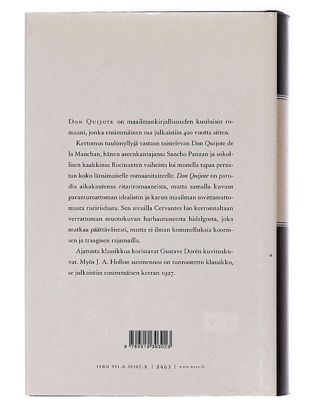 Mielevä hidalgo : Don Quijote manchalainen. I - Cervantes Saavedra, Miguel de - Romaanit ja novellit - 10105409101 - 1