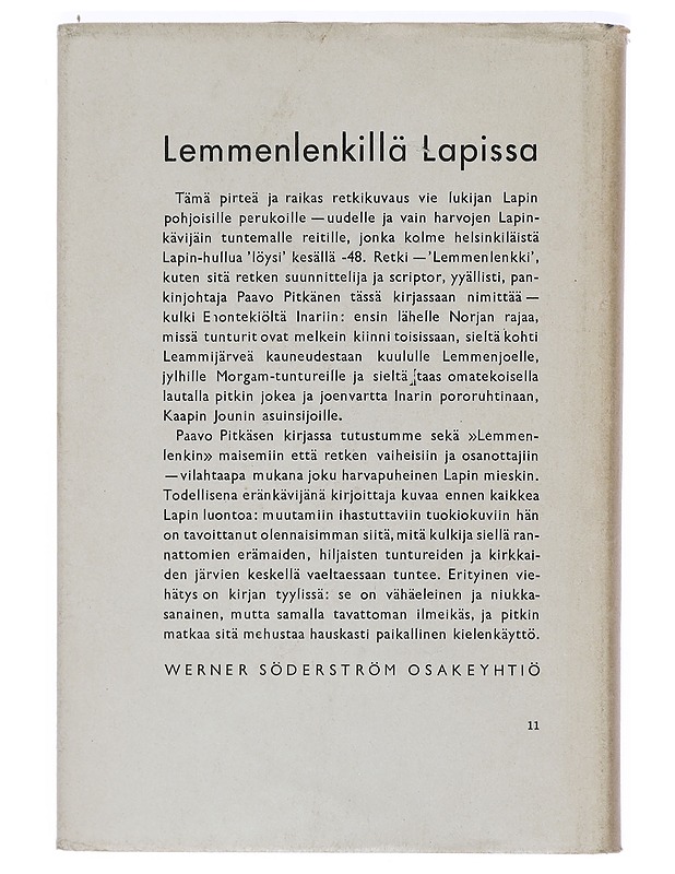 Lemmenlenkillä Lapissa - Pitkänen, Paavo - Elämäkerrat ja muistelmat - 10105409134 - 1