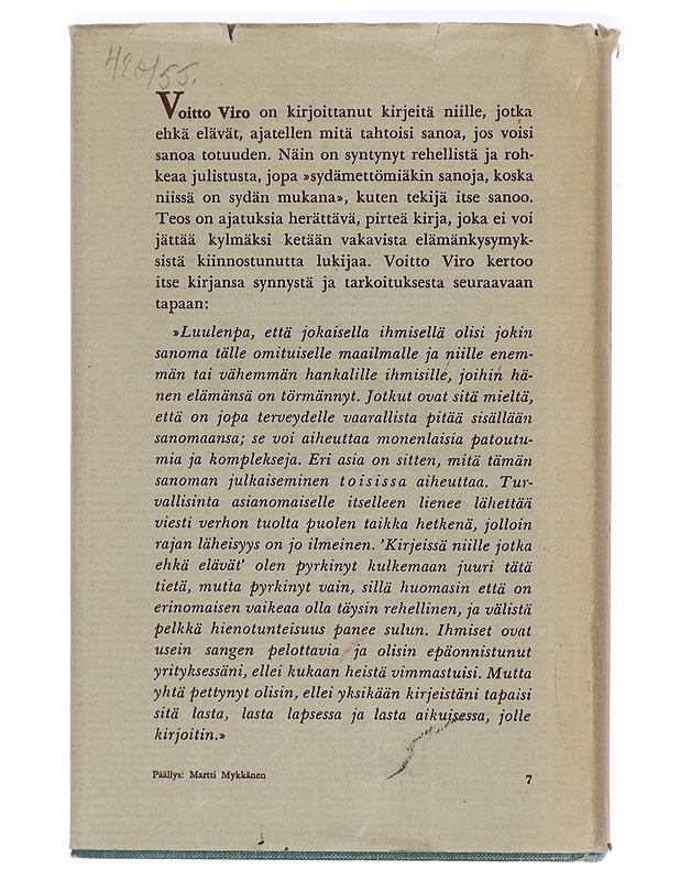 Kirjeitä niille jotka ehkä elävät - Viro, Voitto - Romaanit ja novellit - 10105409146 - 1