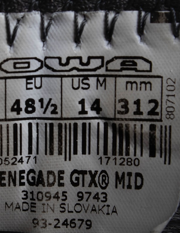 LOWA Renegade GTX MID vaelluskengät, 48,5 - Miesten kävelykengät ja sandaalit - 10105409158 - 2