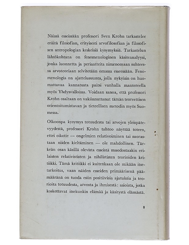 Totuus, arvo ja ihminen - Sven Krohn - Tietokirjat ja oppaat - 10105409170 - 1