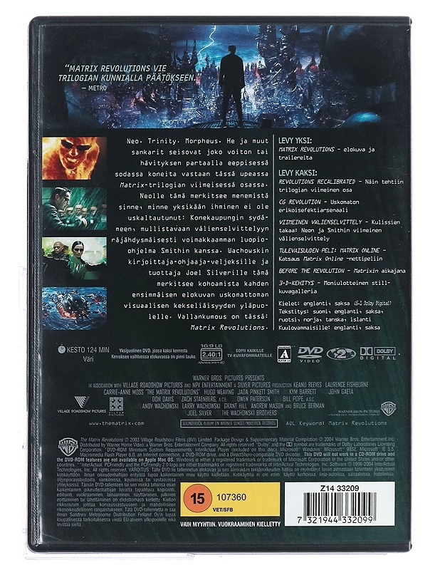 Matrix Revolutions - DVD - DVD-elokuvat - 10105409341 - 1