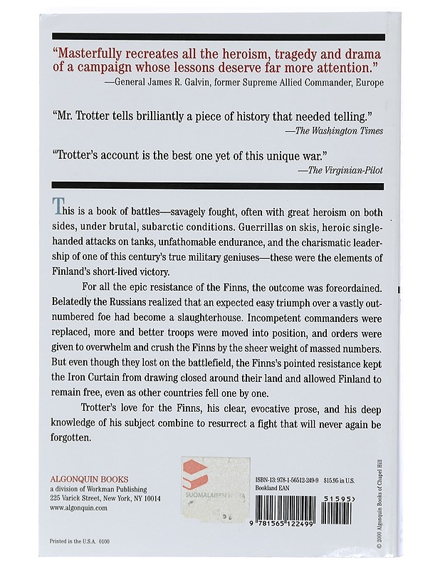 FROZEN HELL : THE RUSSO-FINNISH WINTER WAR OF 1939-40 - WILLIAM R. TROTTER - Tietokirjat ja oppaat - 10105409418 - 1